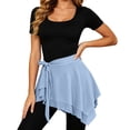 thumbnail image 1 of ZHOGXU Sheer Yoga Skirts For Womens With Built In Underskirt Elastic Waist Asymmetrical Tie Waist Ruffle Hem Outdoor Shopping Dating, 1 of 5