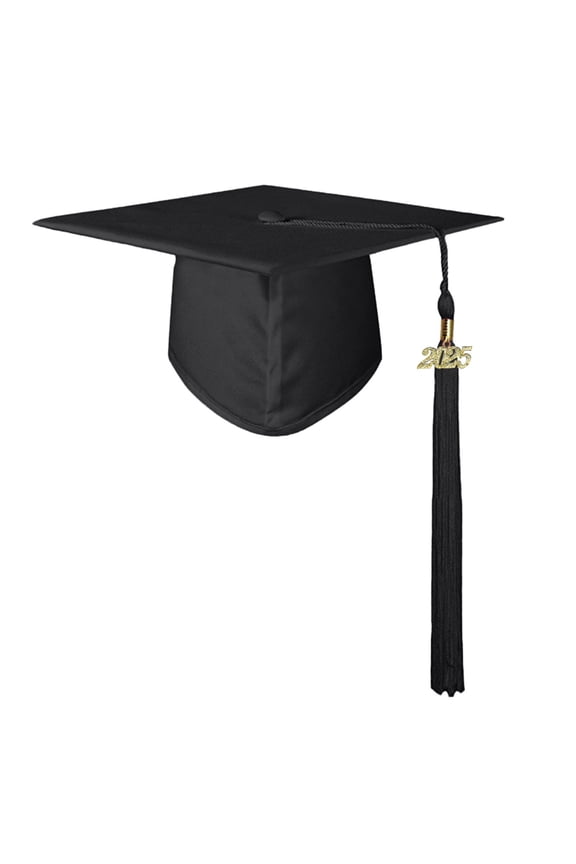 Shiny Kindergarten And Preschool Graduation Solid Color Caps For Kids And High School College For Adults With Tassel,Black,M