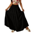 thumbnail image 1 of ZHOGXU Sophisticated Elegant A Line Midi Skirts For Ladies Elastic Waist Ruffle Layered Party Club Wear, 1 of 4