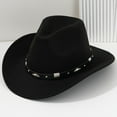 thumbnail image 1 of ZHOGXU Stylish Unisex Cowboy Hat With Buckle Belt For Concerts Outdoor Events And Party Wear Elegant Fashion Caps Black One Size, 1 of 4