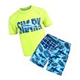 thumbnail image 1 of ZHOGXU Summer Boy Beachwear Lightweight Printed Tee Crewneck T Shirt Tops Shorts Sets 2PCS Outfits, 1 of 6