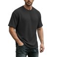 thumbnail image 1 of ZHOGXU Summer Slim Fit Knit Short Sleeve O Neck Men's T Shirts With Solid Color And Loose Athletic Style Work Wear, 1 of 5