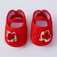 thumbnail image 1 of ZHOGXU Toddler Baby Girls Sneakers Non Slip Soft Sole Flower Design Fashion Comfortable Breathable Shoes For Walking,Red,0-3 Months, 1 of 7