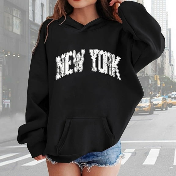 ZHOGXU Toddler Girls Boys Hoodies With Pocket Long Sleeve Letter Print Soft Loose Sweatshirt For Autumn Winter Daily Wear Black 3-4 Years