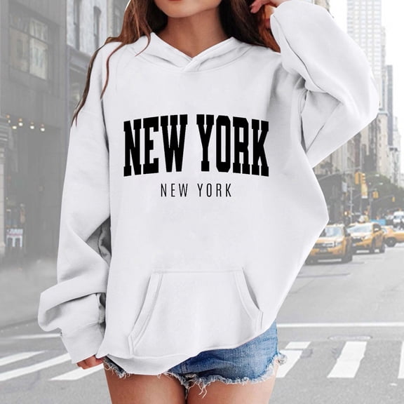 ZHOGXU Toddler Girls Boys Hoodies With Pocket Long Sleeve Letter Print Soft Loose Sweatshirt For Autumn Winter Daily Wear White 3-4 Years