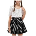 thumbnail image 1 of ZHOGXU Toddler Girls Polka Dot Print Vintage Children'S Skirt For Summer Casual Fashion Daily Wear，Black，5-6 Years, 1 of 7