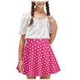 thumbnail image 1 of ZHOGXU Toddler Girls Polka Dot Print Vintage Children'S Skirt For Summer Casual Fashion Daily Wear，Hot Pink，9-10 Years, 1 of 7
