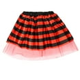 thumbnail image 1 of ZHOGXU Toddler Girls Tutu Skirt Elastic Waist Striped Prints Mesh Cute Fashion Skirt For Casual Daily Wear,Red,One Size, 1 of 5