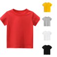 thumbnail image 1 of ZHOGXU Toddler Kids Girls Boys Basic T Shirt Short Sleeve Round Neck Solid Color Summer Fashion Comfortable Tees Tops For Casual Daily Wear,Red,8 Years, 1 of 6