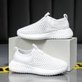 thumbnail image 1 of ZHOGXU Toddler Kids Girls Boys Sneakers Non Slip Soft Sole Mesh Comfortable Breathable Sports Shoes For Outdoor Beach And Swimming Activities,White,6-7 Years, 1 of 8