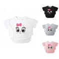 thumbnail image 1 of ZHOGXU Toddler Kids Girls T Shirt Short Sleeve Round Neck Cartoon Print Loose Fit Comfortable Breathable Tee Top For Casual Daily Wear,White,2-3 Years, 1 of 5