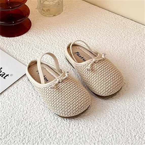 ZHOGXU Toddler Kids Summer Girls Slippers Closed Toe Non Slip Breathable Lightweight Shoes For Home Play And Everyday Wear,Beige,1.5-2 Years