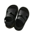 thumbnail image 1 of ZHOGXU Toddlers Girls Summer Sandals Open Toe Soft Comfortable Strappy Hook And Loop Design Flat Shoes For Everyday Wear,Black,12-18 Months, 1 of 4