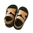 thumbnail image 1 of ZHOGXU Toddlers Girls Summer Sandals Open Toe Soft Comfortable Strappy Hook And Loop Design Flat Shoes For Everyday Wear,Brown,2.5-3 Years, 1 of 8