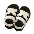 thumbnail image 1 of ZHOGXU Toddlers Girls Summer Sandals Open Toe Soft Comfortable Strappy Hook And Loop Design Flat Shoes For Everyday Wear,White,3.5-4 Years, 1 of 5