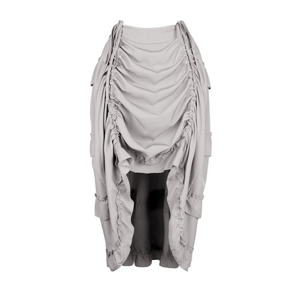 ZHOGXU Vintage Midi Skirts For Womens Solid Color High Elastic Waist Asymmetrical Ruffle Hem Tie Waist Outdoor Shopping Dating