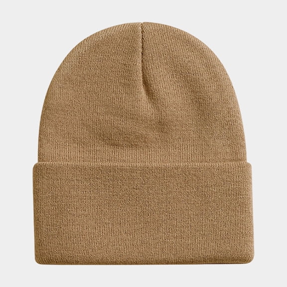ZHOGXU Winter Beanie Hat For Women And Men Solid Color Knitted Thick Warm Comfortable Caps For Autumn Winter Daily Wear Khaki One Size