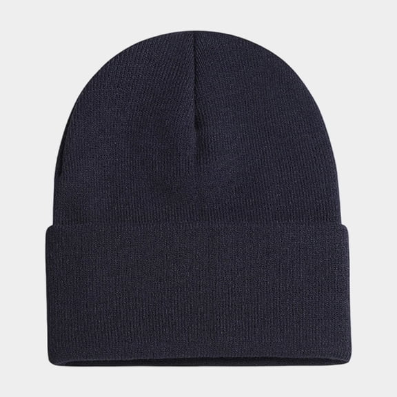 ZHOGXU Winter Beanie Hat For Women And Men Solid Color Knitted Thick Warm Comfortable Caps For Autumn Winter Daily Wear Navy One Size