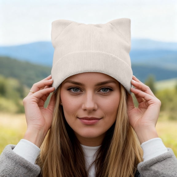 ZHOGXU Winter Beanie Hat For Women And Men Solid Color Knitted Thick Warm Comfortable Caps For Autumn Winter Daily Wear White One Size