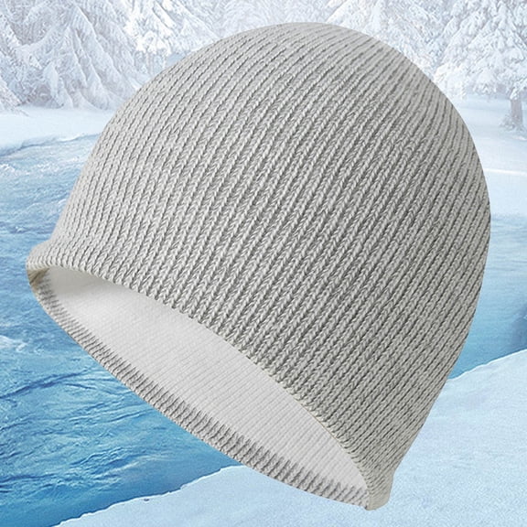 ZHOGXU Winter Beanie Hat For Women And Men Solid Color Knitted Thickened Warm Comfortable Caps For Autumn Winter Daily Wear White One Size
