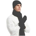 thumbnail image 1 of ZHOGXU Winter Beanie Hat Scarf Gloves Set For Women And Men Solid Color Caps Long Scarf Touchscreen Gloves Knitted Warm Comfortable Outfits 3 Pack For Daily Wear Dark Gray One Size, 1 of 4