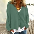 thumbnail image 1 of ZHOGXU Women'S Knit Cardigan V Neck Long Sleeve Solid Color Buttons Slim Fit Comfortable Fashion Sweater Coat For Casual Daily Wear Green Xxl, 1 of 4