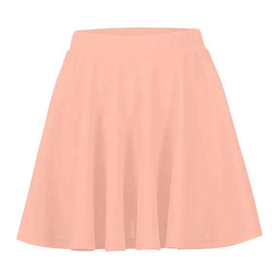 ZHOGXU Women'S Skirt Summer Elastic Waist Solid Color Pleated Fashion Comfortable Mini Skirt For Casual Daily Wear,Pink,Xxl