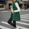 thumbnail image 1 of ZHOGXU Women'S Vest Hooded Coat With Pocket Sleeveless Zipper Solid Color Comfortable Thickened Warm For Cold Weather Outdoor Activities Green Xxl, 1 of 7