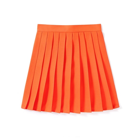 ZHOGXU Women Skirt High Waist Solid Color Pleated Fashion Comfortable Mini Skirt For Casual Daily Wear,Watermelon Red,M