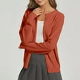 thumbnail image 1 of ZHOGXU Women's Cardigan Long Sleeve Open Front Solid Color Knit Lightweight Comfortable Loose Fit Coat Jacket For Casual Daily Wear Gold S, 1 of 4