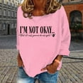 thumbnail image 1 of ZHOGXU Women's Casual Pullover Round Neck Long Sleeve Letter Print Comfortable Stylish Loose Sweatshirt For Everyday Wear,Pink,Xxxxl, 1 of 5