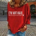 thumbnail image 1 of ZHOGXU Women's Casual Pullover Round Neck Long Sleeve Letter Print Comfortable Stylish Loose Sweatshirt For Everyday Wear,Red,Xxxxxl, 1 of 5