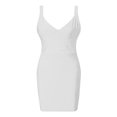 thumbnail image 1 of ZHOGXU Women's Dress Sleeveless V Neck Solid Color Fashion Comfortable Slim Fit Mini Dresses For Casual Daily Wear,White,S, 1 of 3