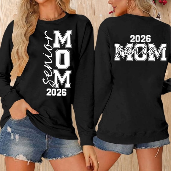 ZHOGXU Women's Fall Winter Pullover Letter Printed Round Neck Long Sleeved Comfortable Fashionable Sweatshirt For Casual Daily Wear,Black,Xl