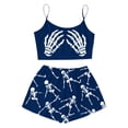 thumbnail image 1 of ZHOGXU Women's Halloween Skeleton Print Pajamas Sleeveless Crop Camisole & Shorts Pajama Sets 2 Piece Loungewear Pjs,Dark Blue,S, 1 of 5