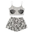 thumbnail image 1 of ZHOGXU Women's Halloween Skeleton Print Pajamas Sleeveless Crop Camisole & Shorts Pajama Sets 2 Piece Loungewear Pjs,Grey,M, 1 of 5