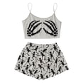thumbnail image 1 of ZHOGXU Women's Halloween Skeleton Print Pajamas Sleeveless Crop Camisole & Shorts Pajama Sets 2 Piece Loungewear Pjs,Grey,XXL, 1 of 5
