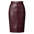thumbnail image 1 of ZHOGXU Women's High Waist Midi Pencil Skirt Faux Leather Bodycon Split Back Skirts For Party Daily Wear,M, 1 of 4