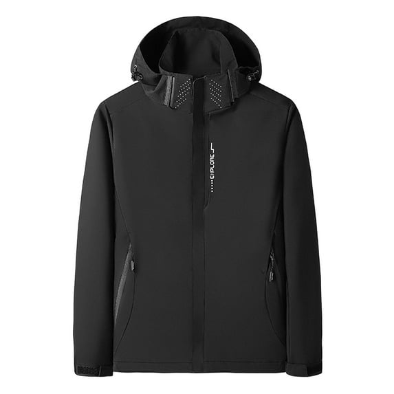 ZHOGXU Women's Hooded Coat With Pocket Long Sleeve Solid Color Zipper Comfortable Fashion Jacket For Casual Daily Wear Black L