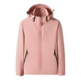 thumbnail image 1 of ZHOGXU Women's Hooded Coat With Pocket Long Sleeve Solid Color Zipper Comfortable Fashion Jacket For Casual Daily Wear Pink M, 1 of 2