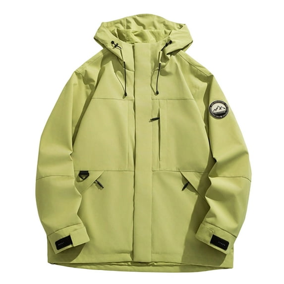 ZHOGXU Women's Hooded Coat With Pockets Long Sleeve Color Block Zipper Windproof Comfortable Stylish Jacket For Casual Daily Wear Green Xxxl