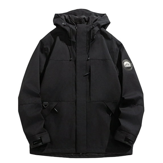 ZHOGXU Women's Hooded Coat With Pockets Long Sleeve Color Block Zipper Windproof Comfortable Stylish Jacket For Casual Daily Wear Other L