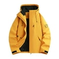 thumbnail image 1 of ZHOGXU Women's Hooded Coat With Pockets Long Sleeve Solid Color Zipper Windproof Comfortable Stylish Jacket For Outdoor Activities Yellow Xxl, 1 of 2