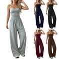 thumbnail image 1 of ZHOGXU Women's Jumpsuit Sleeveless Suspenders Solid Color Wide Leg Comfortable Fashion Romper For Everyday Wear,Blue,Xl, 1 of 6