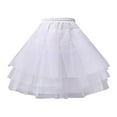 thumbnail image 1 of ZHOGXU Women's Skirt Elastic Waist Solid Color Comfortable Fashion Mesh Layered Petticoat Underskirt For Stage Performance And Party,White,A, 1 of 7