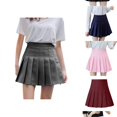 thumbnail image 1 of ZHOGXU Women's Skirt Summer High Waist Solid Color Pleated A Line Comfortable Fashion Mini Skirts For Casual Daily Wear,Grey,S, 1 of 5