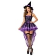 thumbnail image 1 of ZHOGXU Womens Halloween Witch Dresses Spaghetti Strap Sleeveless High Low Tulle Mini Dress With Hat For Party Dress Up,S, 1 of 6