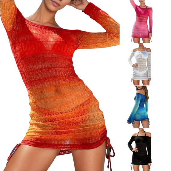 ZHOGXU Womens Swimsuits Three Piece Solid Color Halter Neck Bkinini Sets And Mesh Cover Upscomfortable Stylish Swimwear For Beach Pool,Orange,M