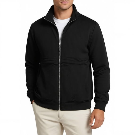 ZHOGXU Zip Up Sweatshirts For Men High Collar Zipper With Fleece Warm Cozy Regular Fit Sleeveless Hoodless For Wear And Layering Work Casual