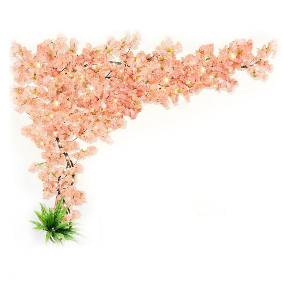 ZHON Artificial Cherry Blossom Tree , Christmas Pink Cherry Blossom Tree Artificial, Handmade Artificial Trees for Home Decor, Indoor, Outdoor, Party, Office and Wedding (3ft Tall/0.9M)